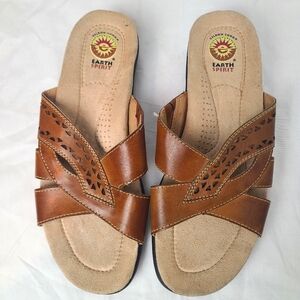 Earth Spirit Women's Brown Leather Sandals Size 9